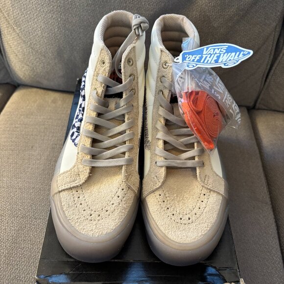 NIB | VANS x Rokit Sk8-Hi 38 DX Shoe Canvas Suede Skate Beige Men's 10 - Picture 7 of 9